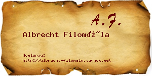 Albrecht Filoméla névjegykártya
